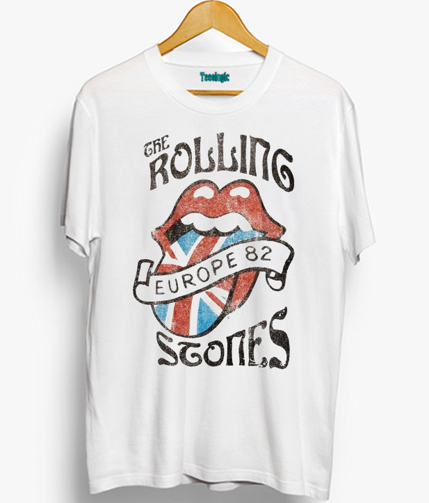Maglietta Ufficiale Rolling Stones Europe 82 Tour - Uomo/Donna Cotone - Taglia S