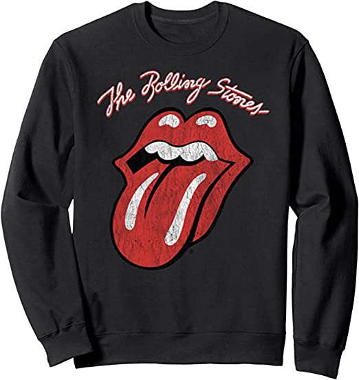 Sweatshirt Officiel Rolling Stones - Logo Langue Classique - Coupe Classique, 241 G - Produit Licencié
